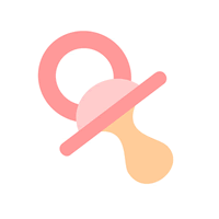 Illustration of a baby's dummy, and a pink one at that!