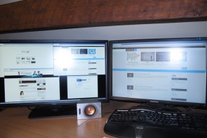 4K and 1920x1200 screen side by side