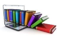 Image of laptop and books